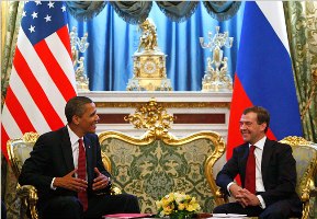 Barack Obama y Dimitri Medvedev